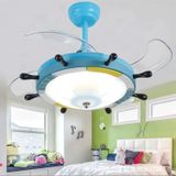 Creatief roer ventilator licht kinderen slaapkamer onzichtbare kleine plafondventilator met 3 versnelling dimmen (36 inch S zeilen/afstandsbediening)