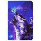 Voor Samsung Galaxy Tab A 10.1 T580 Electric Pressed TPU Smart Leather Tablet Case (Butterfly Wolf)