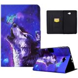 Voor Samsung Galaxy Tab A 10.1 T580 Electric Pressed TPU Smart Leather Tablet Case (Butterfly Wolf)