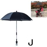 Kinderwagen Universal Stroller Umbrella Sliding Baby Artefact Vinyl Anti-UV Universal Clip Zon en Regen Dual-use Umbrella (Zwart)