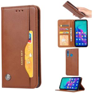 Knead huidtextuur horizontaal Flip lederen case voor Huawei Nova 4  met foto frame & houder & kaartsleuven & portemonnee (bruin)