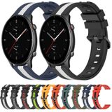 Voor Amazfit GTR 2e 22 mm verticale tweekleurige siliconen horlogeband (zwart + rood)