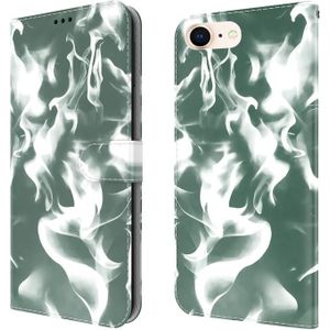Cloud Fog Pattern Horizontale Flip Leren Case met Houder & Card Slot & Portemonnee voor iPhone SE 2020 & 8 & 7 (Dark Green)