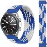 Voor Samsung Galaxy horloge 46mm verstelbare nylon gevlochten elasticiteitsvervanging riem horlogeband  maat: 145mm (blauw wit)