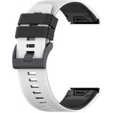 Voor Garmin Fenix 7X Tweekleurige siliconen horlogeband (wit zwart)