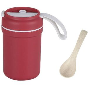 3 STUKS Plastic Draagbare Handvat Ontbijtbeker Pap Cup Geschikt voor Magnetron  Stijl: Lange Band (Rood)