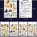 10 stks Animal Bronzing Cartoon Tattoo Stickers Kinderen Tijdelijke Arm Stickers (WE-020)