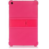 Voor Galaxy Tab A 10.1 (2019) T510 Tablet PC Siliconen beschermhoes met onzichtbare beugel(Rose Red)