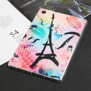 Voor Samsung Galaxy Tab A7 10.4 2020 Painted TPU Tablet Case (Rose Tower)