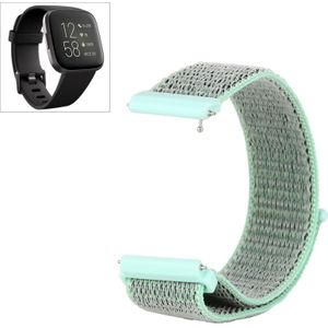 Voor Fitbit Versa / Versa 2 Nylon Watchband met Haak en Loop Fastener (GroenGrijs)