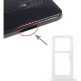 SIM-kaart lade + SIM-kaart lade / Micro SD-kaart lade voor Nokia 7.1 / TA-1100 TA-1096 TA-1095 TA-1085 TA-1097 (Zilver)