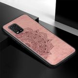 Voor Xiaomi 10 Lite 5G Mandala Relif Doek Cover PC + TPU Mobiele Telefoon Case met magnetische functie en handriem (Rose Gold)