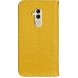 Voor Huawei mate 20 Lite Litchi textuur horizontale Flip lederen draagtas met houder & kaartsleuven (geel)