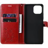 Voor Xiaomi MI 11 Lite Printed Printing Butterfly Patroon Horizontale Flip PU Lederen Case Met Houder & Card Slots & Wallet & Lanyard