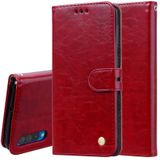 Business stijl olie Wax textuur horizontale Flip lederen case voor Galaxy A50  met houder & kaartsleuven & portemonnee (rood)