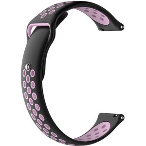 Voor Garmin Vivoactive3 Twee kleuren vervangende polsband horlogeband (Zwart Roze)