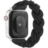 Elastische geweven horlogeband voor Apple Watch Series 6 & SE & 5 & 4 40mm / 3 & 2 & 1 38mm  Lengte:130mm(Zwart)