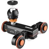 Yelangu L4X-BC Camera Wiel Dolly II Electric Track Slider 3-wielige videokatley Rolling Dolly Car met Ballhead  Load: 3kg