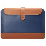 Horizontale Microfiber Kleur Matching Notebook Liner Tas  Stijl: Liner Bag (blauw + bruin)  Toepasselijk model: 14-15.4 inch