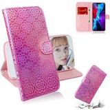 Voor iPhone 12 Max / 12 Pro Solid Color Kleurrijke Magnetische gesp Horizontale Flip PU Lederen case met Holder & Card Slots & Wallet & Lanyard(Pink)