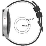 Voor Garmin Vivomove Sport 20 mm tweekleurige poreuze siliconen horlogeband (zwart + wit)