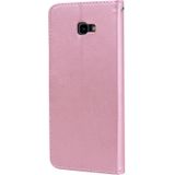 Rose relif horizontaal flip PU lederen Case voor Samsung Galaxy J4 Plus  met houder & kaartsleuven & portemonnee (Rose goud)