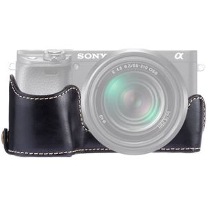 1/4 inch draad PU lederen camera half Case Base voor Sony A6400/ILCE-A6400 (zwart)