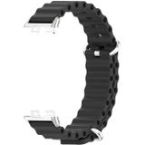 Voor Huawei Band 8 Mijobs Marine siliconen ademende horlogeband (zwart + zilver)