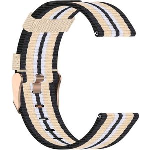 Voor Galaxy Watch 46mm nylon canvas band (zwart beige)