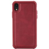 Voor iPhone XR multifunctionele afneembare magnetische horizontale horizontale flip lederen behuizing met kaartsleuven & houder & portemonnee & fotoframe(rood)