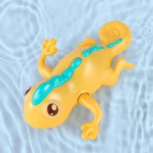 3 PCS badkamer spelen speelgoed baby baden water poppen op de ketting zwemmen beren en hagedissen voor kinderen (gele hagedis)