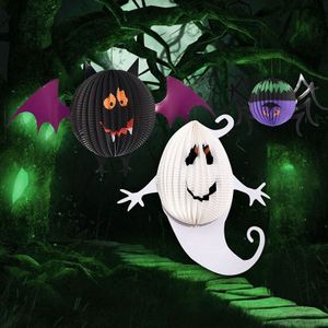 3 stuks / Set creatieve grappige Halloween Ghost vleermuizen Spider hanger papier decoratie en rekwisieten Horror
