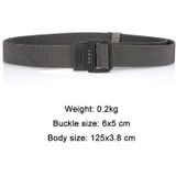 Mannen lichtgewicht metalen gratis casual elastische riem  lengte: 120cm (duidelijke weefsel donkergrijs)