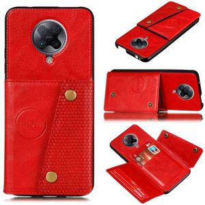 Voor Xiaomi Redmi K30 Pro PU + TPU Shockproof Magnetische beschermhoes met kaartsleuven (rood)