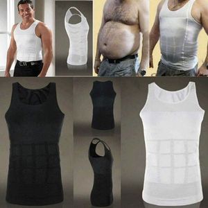 Mannen Slimming Body Shaper Vest ondergoed, Size:XXL(White)