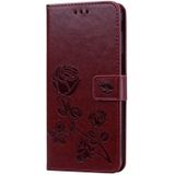 Rose relif horizontale Flip PU lederen case voor Samsung Galaxy J6 Plus  met houder & kaartsleuven & portemonnee (bruin)