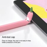 Voor Apple Pencil 2 Contrasterende kleur mint blad siliconen antislip beschermhoes (roze)