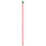Voor Apple Pencil 2 Contrasterende kleur mint blad siliconen antislip beschermhoes (roze)