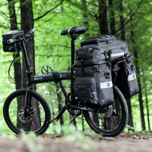 Rhinowalk Drie-in-een multifunctionele fiets achterwielnier waterdichte lange afstand apparatuur (Full Black)
