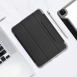 Mutural Yagao-serie PC horizontale flip lederen behuizing met houder en pensleuf voor iPad Pro 12.9 (2020)(zwart)