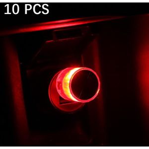 10 stks Auto Decoratieve USB Universele LED-atmosfeerlamp  kleur: rood