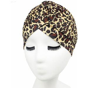 2 PCS etnische stijl kleurenafdrukken tulband hoed (Deep Leopard Print)