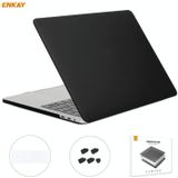 ENKAY 3 in 1 Matte Laptop Beschermhoes + EU Versie TPU Keyboard Film + Anti-dust Pluggen Set voor MacBook Pro 16 inch A2141 (met Touch Bar)(Zwart)