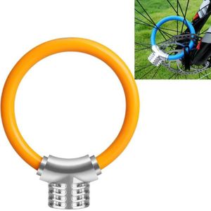 Fiets ring slot anti-diefstal slot fiets draagbare mini veiligheidsslot racket slot vet kabelslot  kleur: Oranje