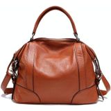 2P1006 Dames Single-Shoulder Leather Messenger Bag  Kleur: Bruin (L)