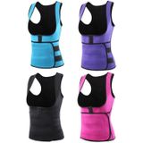 Breasted Shapers Corset Sweat-Wicking Taille Body Shaping Vest  Grootte: S (Paars)