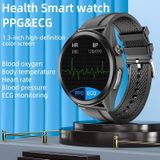 W10 1.3 inch Screen PPG & ECG Smart Health Watch  Support Heart Rate/Blood Pressure Monitoring  ECG Monitoring  Blood Oxygen/Body Temperature Monitoring(Black+Red)