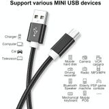 5 stks Mini USB naar USB Een geweven gegevens / laadkabel voor MP3  Camera  Auto DVR  Lengte: 1 5 m