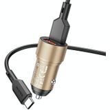 BOROFONE BZ19 Wisdom dubbele USB-poorten autolader met USB naar Type-C-kabel