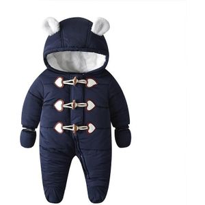 Gewatteerde en fluwelen warme baby onesies (kleur: donkerblauwe maat:59)